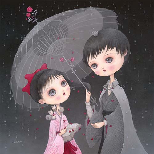 An Umbrella for Two Painting by aica, Art Artist aica