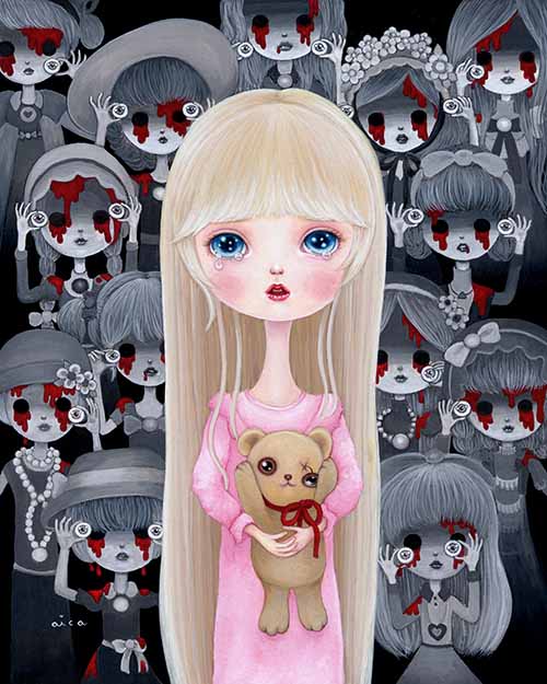 Dolls Are Very Loyal Painting by aica, Art Artist aica