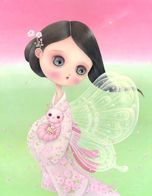 Still Holding the Caterpillar Painting by aica, Art Artist aica